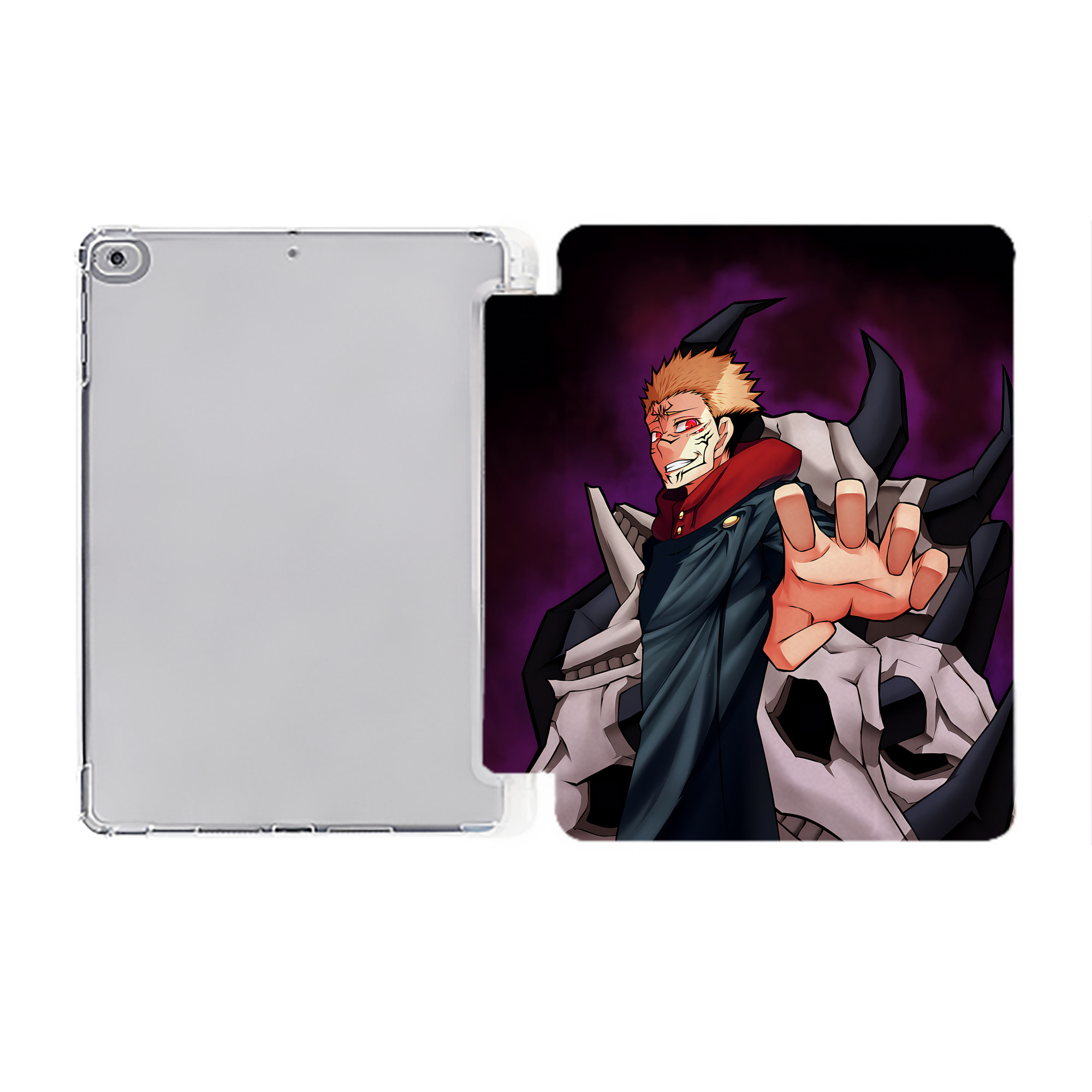 （画像用） 呪術廻戦 Jujutsu Kaisen IPad ケース ペン収納付き 三つ折りスタンド PUレザー×シリコン 対応機種9.5/10.5/10.9インチ